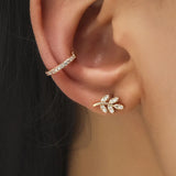 Bohemian Crystal Rhinestone Ear Cuff Wrap Stud Clip Earrings