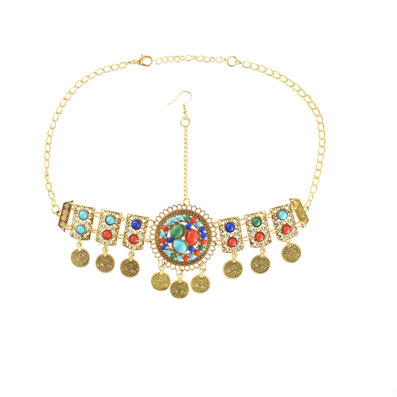 Bohemian National Jewelry Alloy Silver Beads Headwear for Women's Party