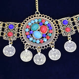 Bohemian National Jewelry Alloy Silver Beads Headwear for Women's Party