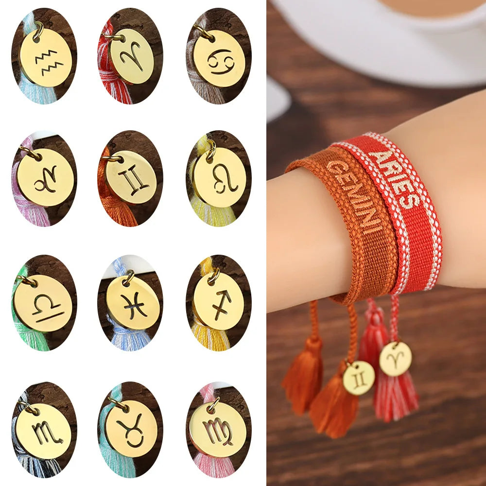 Boho Zodiac Bracelet for Women - Constellation Tag Jewelry