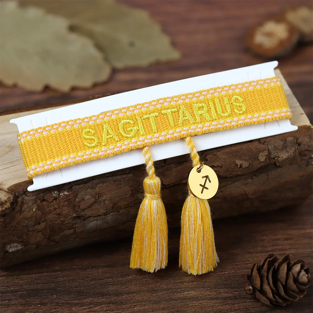 Boho Zodiac Bracelet for Women - Constellation Tag Jewelry