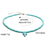 Bohemian 4mm Turquoise Stone Chokers Necklaces for Women