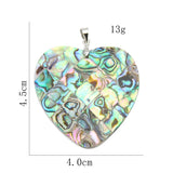 Natural Abalone Shell Pendant Heart Cross Oval Rectangle Mosaic Paua Necklace