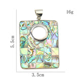 Natural Abalone Shell Pendant Heart Cross Oval Rectangle Mosaic Paua Necklace