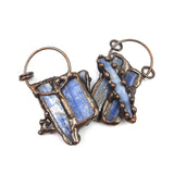 Bohemian Natural Kyanite Stone Pendant Antique Copper Plated Charms