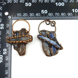 Bohemian Natural Kyanite Stone Pendant Antique Copper Plated Charms