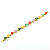 Bohemian Natural Beads Heart Charm Bracelet Plated Bangle Jewelry