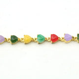 Bohemian Natural Beads Heart Charm Bracelet Plated Bangle Jewelry