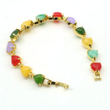 Bohemian Natural Beads Heart Charm Bracelet Plated Bangle Jewelry
