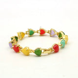 Bohemian Natural Beads Heart Charm Bracelet Plated Bangle Jewelry