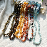 Natural Crystal Gravel Beaded Necklace Choker Semi-precious Stone Gift
