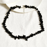 Natural Crystal Gravel Beaded Necklace Choker Semi-precious Stone Gift