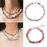 Bohemian Stone Bead Choker Necklace for Ladies