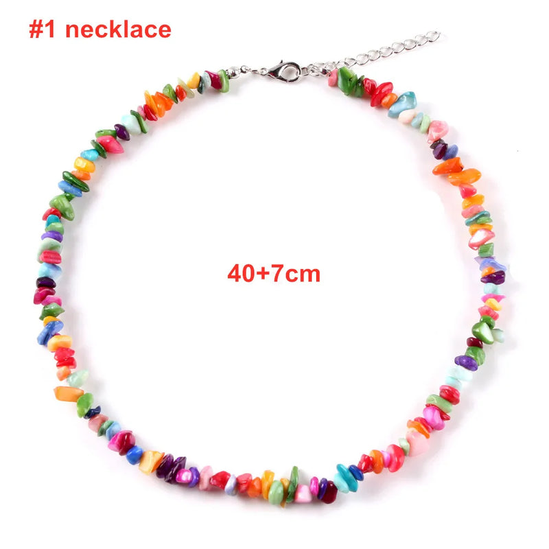 Bohemian Stone Bead Choker Necklace for Ladies