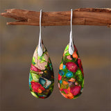Bohemian Stone Earrings Imperial Teardrop Jaspers Red Jewelry