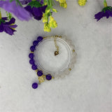 Bohemian Natural Stone Beads Bracelet 8mm Crystal Jades Elastic Pendant Chain