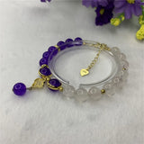 Bohemian Natural Stone Beads Bracelet 8mm Crystal Jades Elastic Pendant Chain