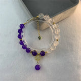 Bohemian Natural Stone Beads Bracelet 8mm Crystal Jades Elastic Pendant Chain