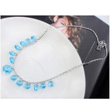 Bohemian Tassel Crystal Silver Necklace for Women