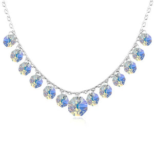 Bohemian Tassel Crystal Silver Necklace for Women
