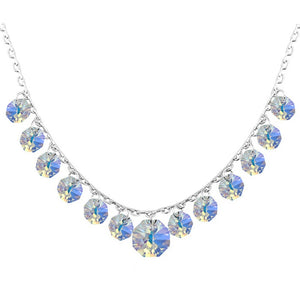 Bohemian Tassel Crystal Silver Necklace for Women