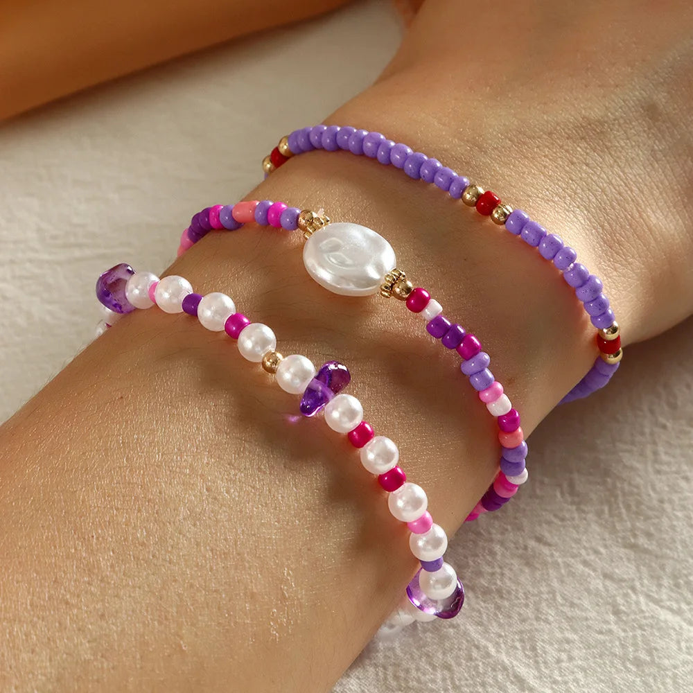 Bohemian Pastoral Seed Beaded Bracelet for Women