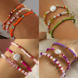 Bohemian Pastoral Seed Beaded Bracelet for Women