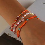 Bohemian Pastoral Seed Beaded Bracelet for Women