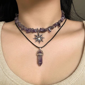 Bohemian Carnelian Crystal Necklace Choker