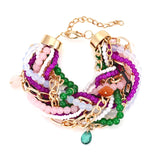 Bohemian Pearl Glazing Bead Bracelet Necklace Set