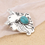 Bohemian Wolf Antique Silver Metal Pendants DIY Necklace 43mm x 31mm