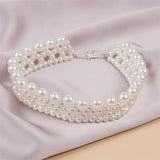 Bohemian Hand-woven Pearl Clavicle Necklace for Women