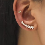 Boho Crystal Ear Cuff Wrap Earrings