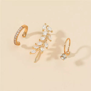 Boho Crystal Ear Cuff Wrap Earrings