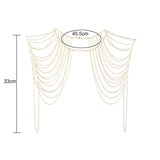 Boho Punk Chain Necklaces Collar Shoulder Chain Style Long Necklaces