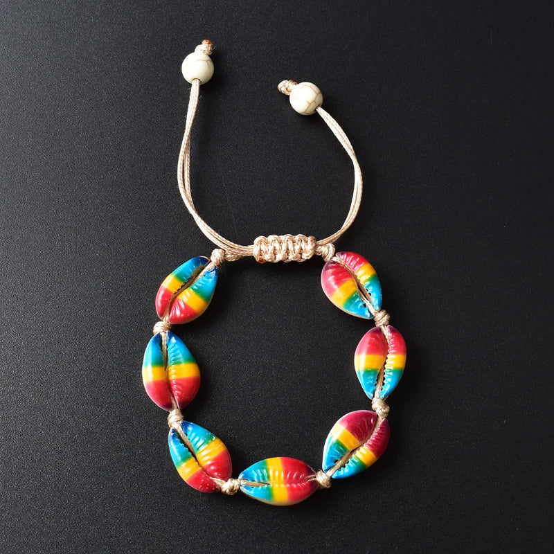 Bohemian Rainbow Sea Shell Bracelet Beach Accessories Women Bracelet