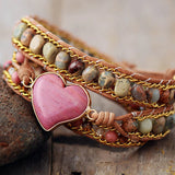 Bohemian Leather Bracelet Stone Chain Jewelry