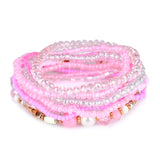 Bohemian Red Crystal Beads Bracelet Set for Women