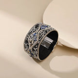 Bohemian Retro Turquoise Rhinestone Bracelet Cuff Jewelry