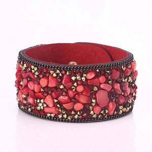 Boho Retro Women's Bracelet Rhinestone Bead Bangle