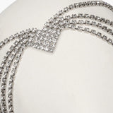 Bohemian Rhinestone Heart Head Chain Bridal Hair Jewelry