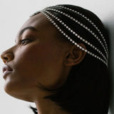 Bohemian Rhinestone Heart Head Chain Bridal Hair Jewelry