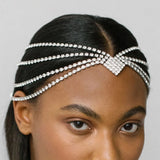 Bohemian Rhinestone Heart Head Chain Bridal Hair Jewelry