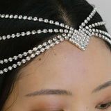 Bohemian Rhinestone Heart Head Chain Bridal Hair Jewelry