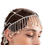 Bohemian Rhinestone Tassel Headband Cap Hair Jewelry
