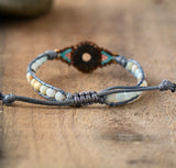 Bohemian Seed Beads Bracelet Women Frosted Amazonite Beaded Woven Wrap Bracelet