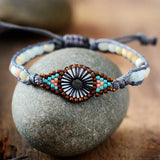 Bohemian Seed Beads Bracelet Women Frosted Amazonite Beaded Woven Wrap Bracelet