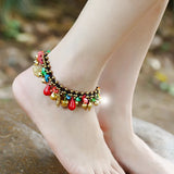 Bohemian Semi-precious Stone Anklet Hand-woven Bell Foot Chains