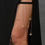 Bohemian Rhinestones Leg Chain with Tassel Pendants