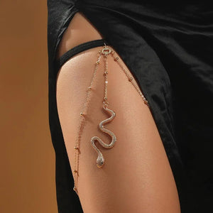 Bohemian Rhinestones Leg Chain with Tassel Pendants